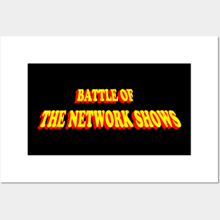 Battle of the Network Shows Podcast Logo Red and Yellow Posters and Art